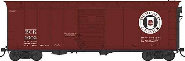 40' Single-Door Boxcar - Ready to Run -- Buffalo Creek #1602 - 43148 : HO