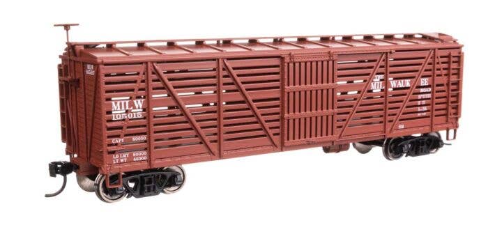 40' Wood Stock Car - Ready to Run -- Milwaukee Road #105015 - 41460 : HO