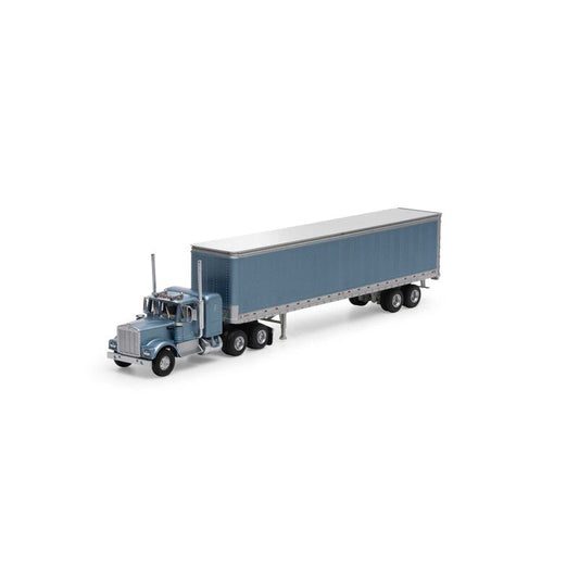 Kenworth w/45 Ft Trailer Metallic Blue Owner Operator - 41090 : HO