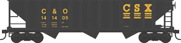 70-Ton 12-Panel 3-Bay Open Hopper CSX C&O 141405 - 42913 : HO