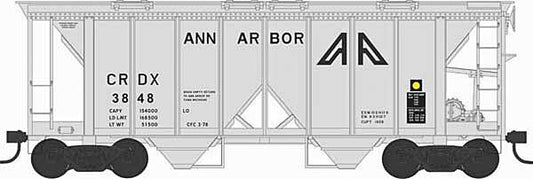 70-Ton 2-Bay Covered Hopper w/Open Sides - Ann Arbor 43244 : HO