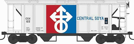 70-Ton 2-Bay Covered Hopper w/Closed Sides - Central Soya-43253 : HO