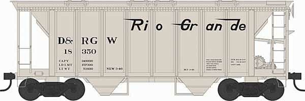 70-Ton 2-Bay Covered Hopper w/Closed Sides - Denver & Rio Grande Western-43257 : HO