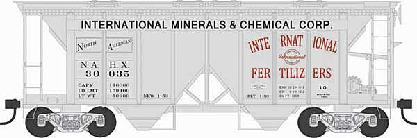 70 Ton 2-Bay Covered Hopper International Min. & Chem. Corp. NAHX 30044 - 43270 : HO