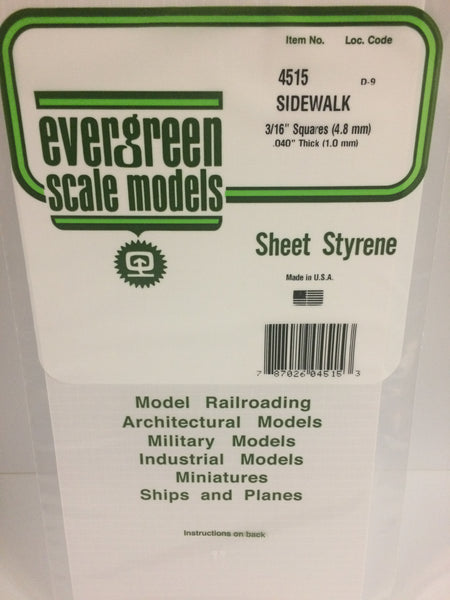 3/16" x 3/16" Opaque White Polystyrene Sidewalk Sheet - 4515