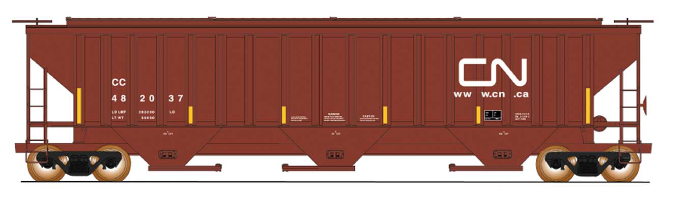 4750CF Rib-Sided 3-Bay Covered Hopper Canadian National CC - 453114 : HO