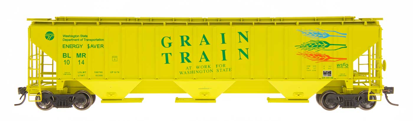 4750CF Rib-Sided 3-Bay Covered Hopper Grain Train BLMR - 45330 : HO