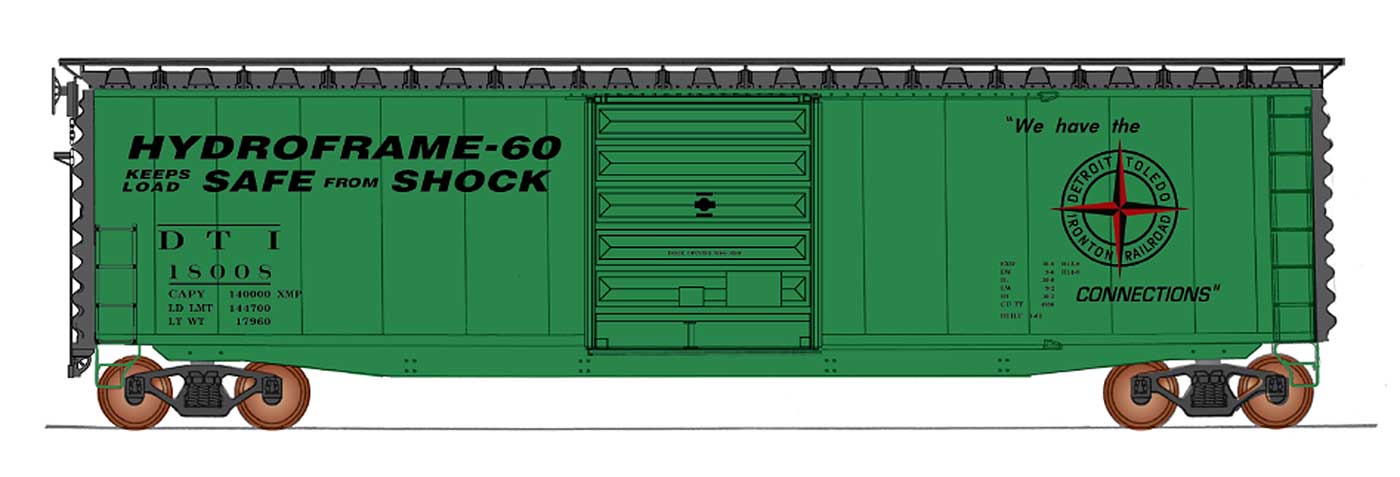 50' PS-1 Single Door Boxcar w/Cushion Underframe - Detroit, Toledo & Ironton - 45951 : HO