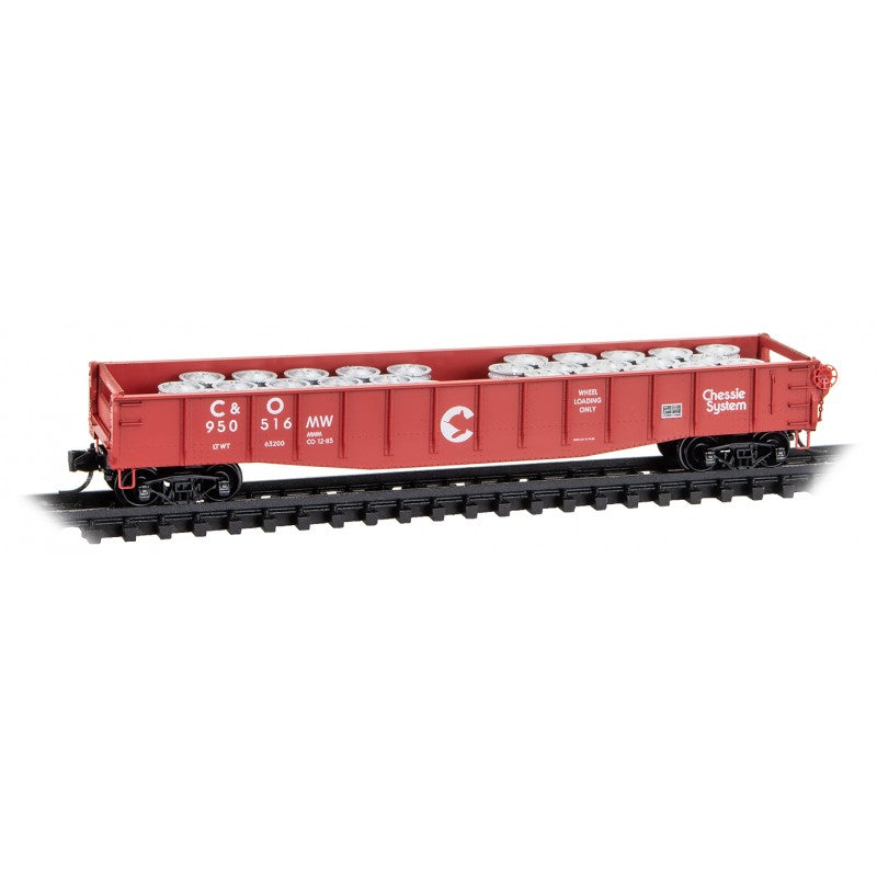 50 FT Gondola w/Fishbelly Sides Drop Ends Chessie System C&O 950516MW - 04600500 : N Scale