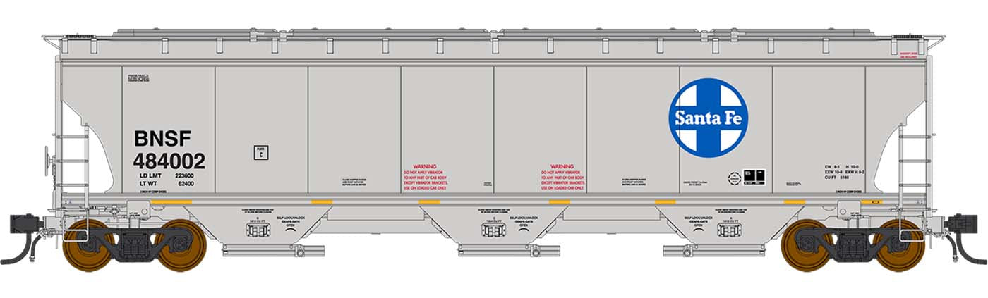 Trinity 5161 Cu. Ft. Hopper, Santa Fe,  BNSF Heritage Series - 472151 : HO