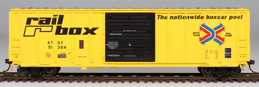 50' PS 5277 Cubic FT Exterior Post Boxcar Santa Fe Patch ATSF ex Railbox - 47521 : HO