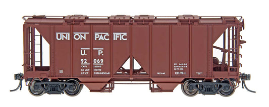 1958 Cu. FT . 2-Bay Hopper Open Sides Union Pacific-48606 : HO