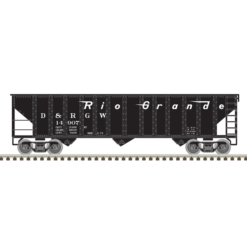 90-Ton 3-Bay Hopper with Load - Denver & Rio Grande Western-50005866 : N