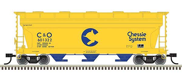 3-Bay ACF 3560 Covered Hopper Chessie System C&O 601343 - 50006113 : N