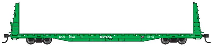 68' Bulkhead Flatcar - BC Rail 66528 - 50602 : HO