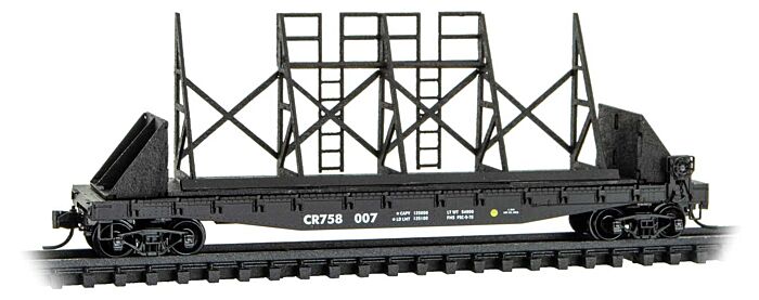 50' Fishbelly-Side Flatcar with Panel Track Support Frame Kit - Ready to Run -- Conrail #758007 - 04500790 : N