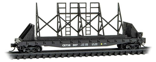 50' Fishbelly-Side Flatcar with Panel Track Support Frame Kit - Ready to Run -- Conrail #758007 - 04500790 : N