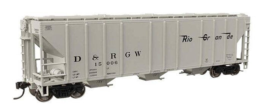 50' Pullman-Standard PS2-CD 4427 3-Bay Covered Hopper - Ready to Run -- Denver & Rio Grande Western #15006  - 49408 : HO