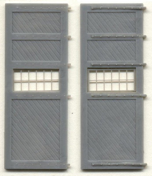 14’6″ x 19′ Roundhouse Doors w/Windows & Hinges Set HO/HOn3 - 5133 : HO
