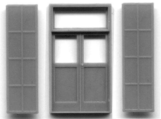 5′ x 9’7″ Double Door with Iron Shutters HO/HOn3 - 5136 : HO