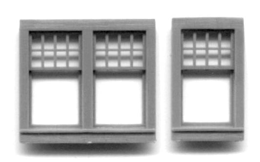 RGS Style Depot Window Set, 32"x53" Single - 9 Light, 58"x53" Double 18 Light - 5194 : HO