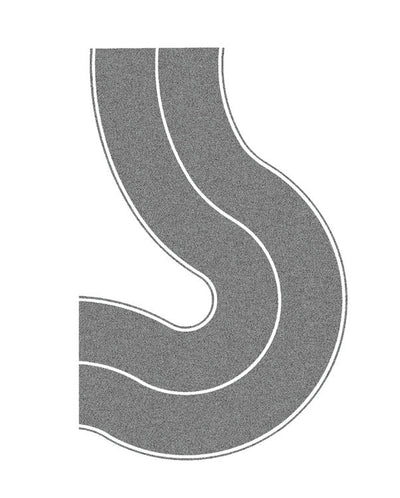 Flexible Pavement -- Highway Curve (gray) 3-13/64" 8cm - 60704 : HO