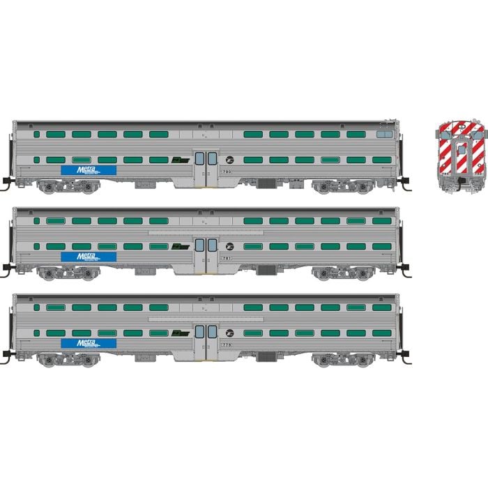 Gallery Commuter Car: Metra - BN Logo: Set #1 (Cab: 790 Coaches: 761, 776) - 545003 : N