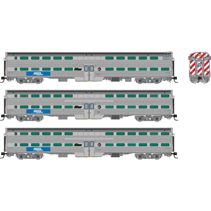 Gallery Commuter Car: Metra - BN Logo: Set #2 (Cab: 802 Coaches: 769, 771) - 545004 : N