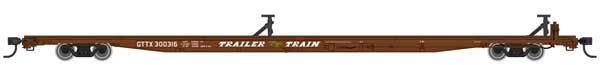 85' General American G85 Flatcar Trailer Train GTTX 300316 (Brown) - 5515 : HO