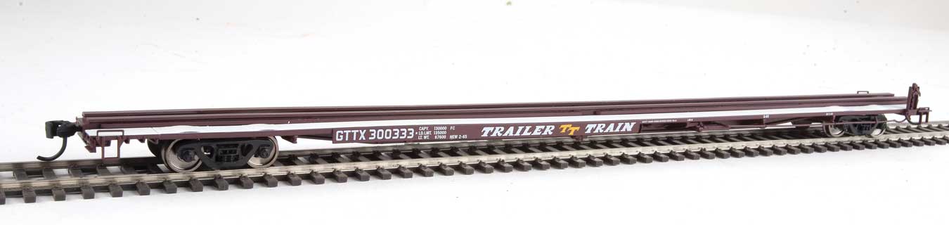 85' General American G85 Flatcar Trailer Train GTTX 300333 (Brown) - 5516 : HO