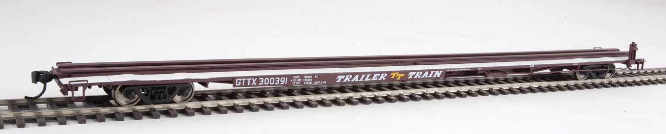 85' General American G85 Flatcar Trailer Train GTTX 300391 (Brown) - 5518 : HO