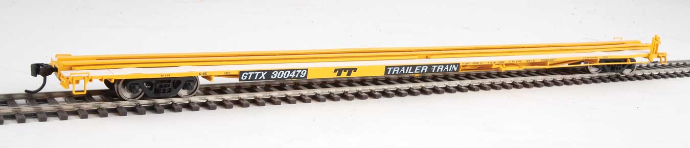 85' General American G85 Flatcar Trailer Train GTTX 300479 (Yellow) - 5520 : HO