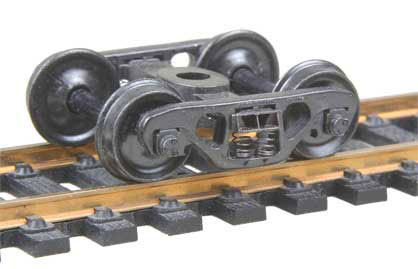 Barber S-2 70-Ton Roller Bearing Fully Sprung Self-Centering Metal Trucks w/Code 110 33" Smooth-Back RP-25 Wheels - 558: HO
