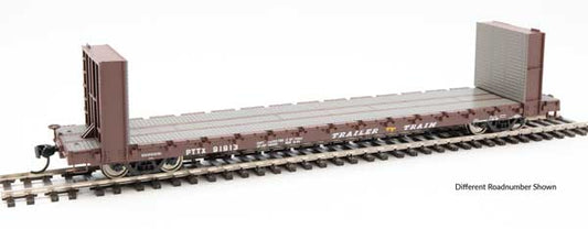60' Pullman-Standard Bulkhead Flatcar (48' IL) Trailer Train TTX 91913 - 5845 : HO
