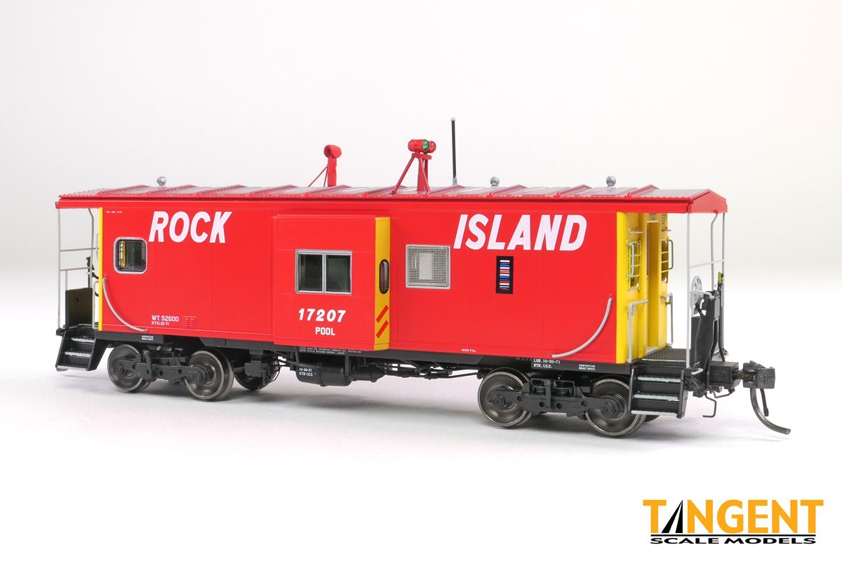 Rock Island Bay Window Caboose w/Red-Green Lights-6041103 : HO