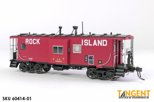 C&NW Lease Rock Island Bay Window Caboose w/FRA Red Light-6041401 : HO