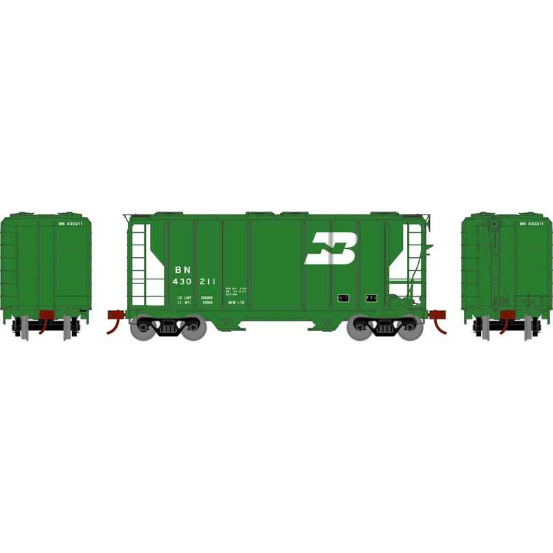 PS-2 2600cf 2-Bay Covered Hopper, Burlington Northern-63804 : HO