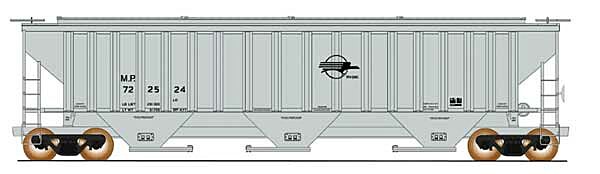 4750CF Rib-Sided 3-Bay Covered Hopper Missouri Pacific-653116 : N