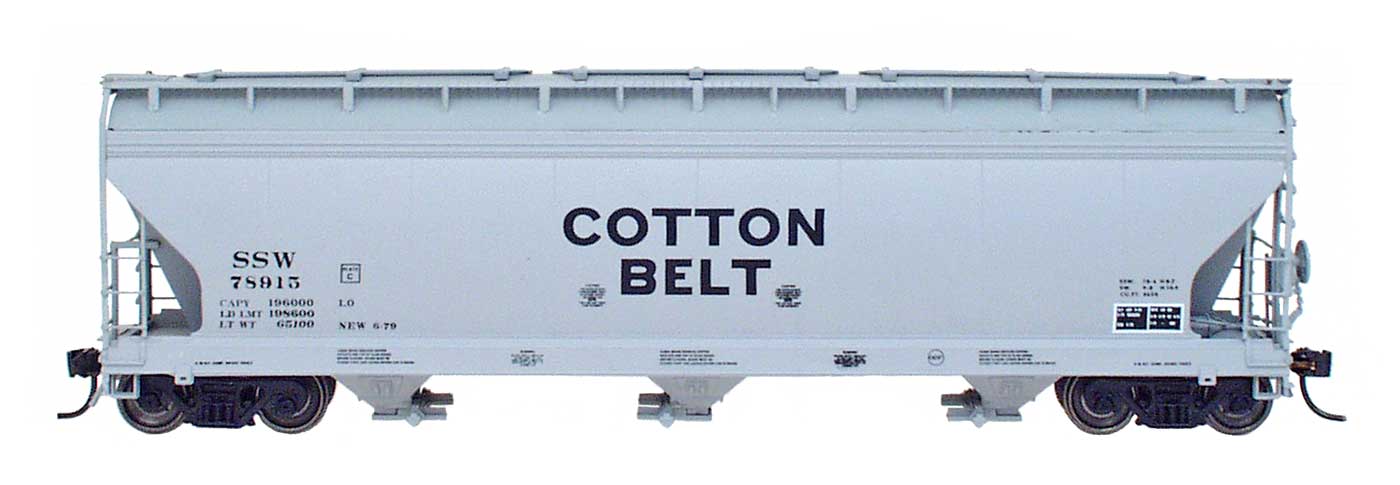 ACF 4650 Cu Ft 3-Bay Covered Hopper - Cotton Belt SSW - 67044 : N