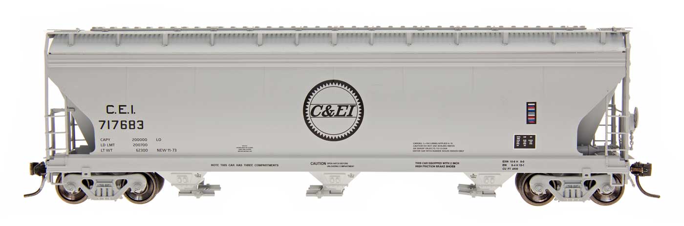 ACF 4650 Cubic Foot 3-Bay Covered Hopper - Chicago & Eastern Illinois - 67079 : N