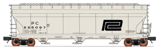 ACF 4650 cf 3-Bay Covered Hopper, Penn Central PC - 67096 : N