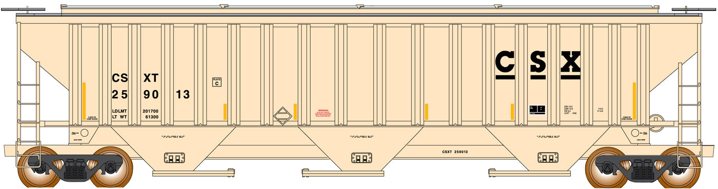 4750 Cubic Foot Covered Hopper CSX - 672301 : N