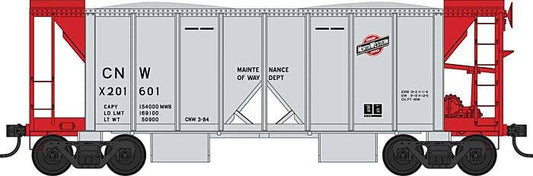 70-Ton 2-Bay Ballast Hopper with Side Chutes (Ballast Gates) - Ready to Run -- Chicago & North Western #X201750 - 43657 : HO