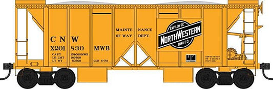70-Ton 2-Bay Ballast Hopper with Side Chutes (Ballast Gates) - Ready to Run -- Chicago & North Western #X201830 - 43658 : HO