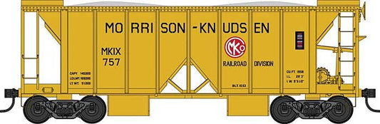 70-Ton 2-Bay Ballast Hopper with Side Chutes (Ballast Gates) - Ready to Run -- Morrison Knudsen #779 - 43677 : HO