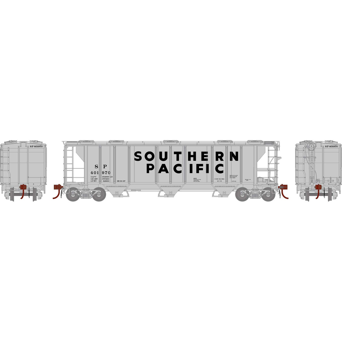 PS-2 2893 3-Bay Covered Hopper Southern Pacific-G73625 : HO