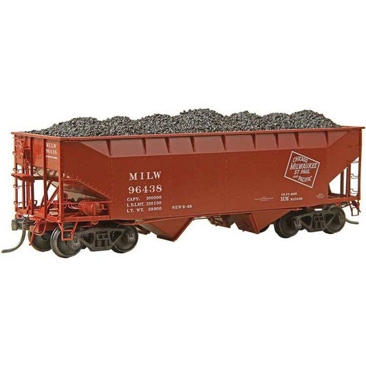 50 Ton AAR 2-Bay Open Hopper Milwaukee Road-7526 : HO