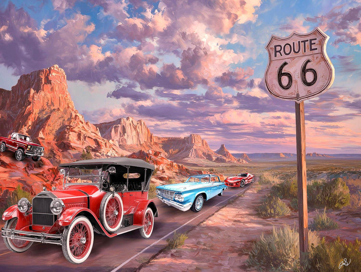 Line Up on Route 66 500 Piece Puzzle - 77258