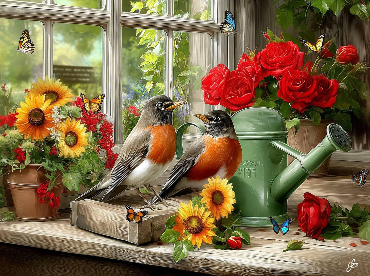 Window Sill Perch 1000 piece Puzzle - 77280