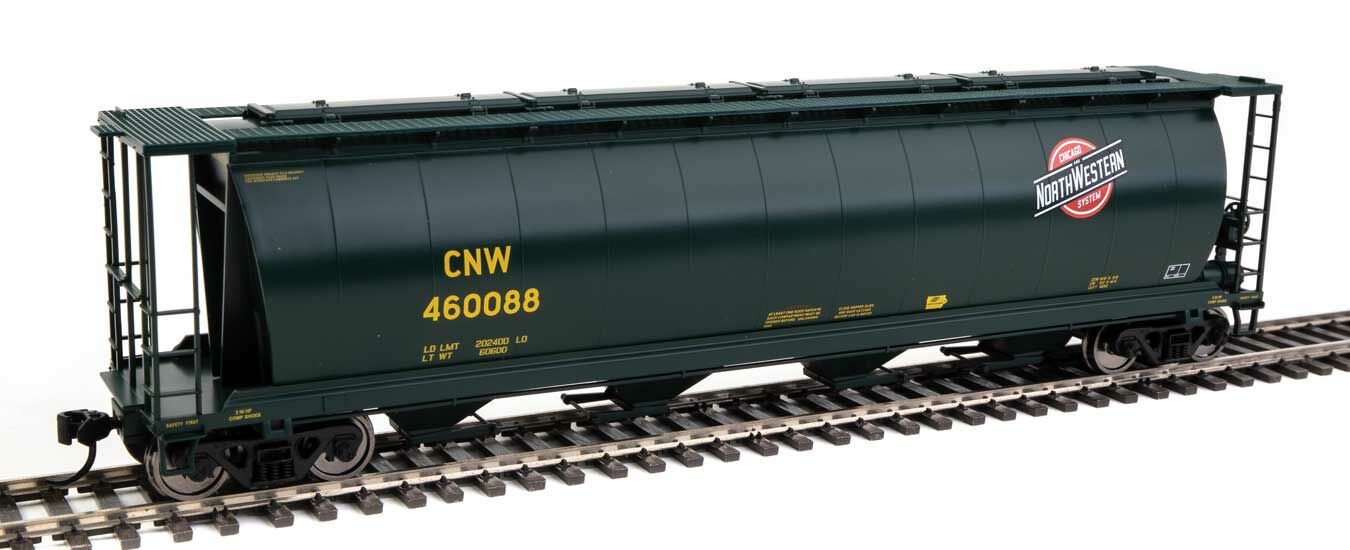 59' Cylindrical 4-Bay Covered Hopper Chicago & North Western-7850 : HO